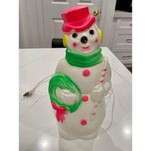 Vintage Light Up Tabletop Snowman 13" Empire Blow Mold 1968